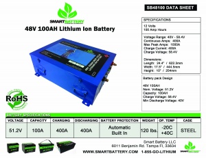 48V 100AH Deep Cycle Lithium Ion Battery Data Sheet Smart Battery®